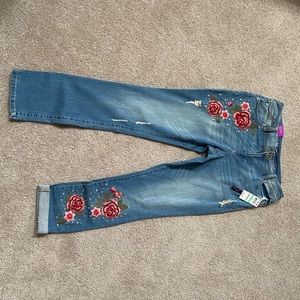 INC embroidered straight leg women’s jeans sz8 NWT
